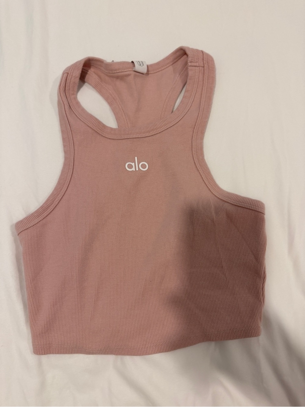 ALO Yoga Ribbed Racerback Crop Tank - Dusty Rose